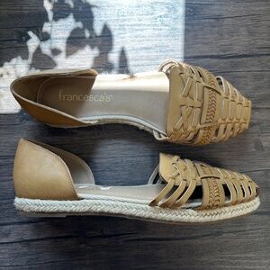*FRANCESCA'S* Beige Espadrille Flats Shoes Size 8.5